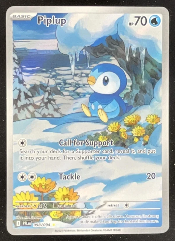 2025 Pokemon Phantasmal Flames #098/094 Piplup Illustration Rare