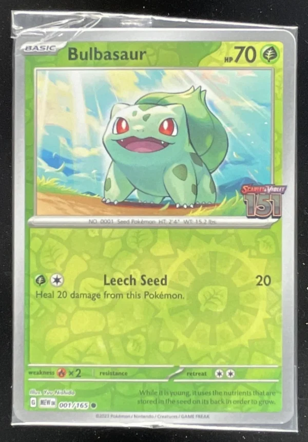 2023 Pokemon SV 151 Promos #001/165 Bulbasaur Reverse Holo Sealed