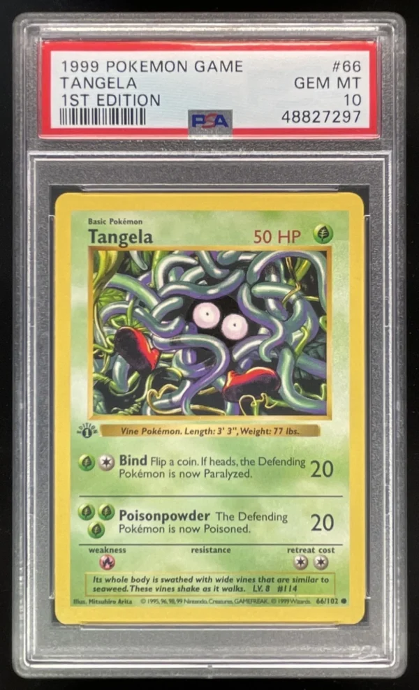 1999 Pokemon 1st Edition Set #66/102 Tangela PSA 10