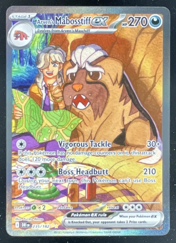 2025 Pokemon Destined Rivals #235/182 Arven's Mabosstiff ex