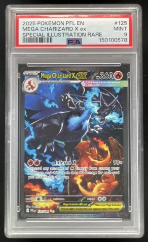2025 Pokemon Phantasmal Flames #125/094 Mega Charizard X ex Special Rare PSA 9