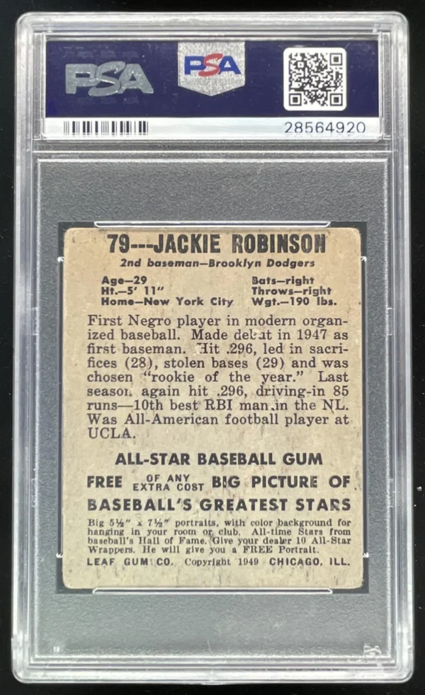 1948 Leaf #79 Jackie Robinson RC PSA 1