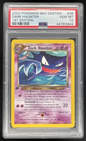 a16f6c5b-5181-46cf-a0d9-a2805baed683_08da73dc-ae81-48f6-b444-f7382f35d520 2002 Pokemon Neo Destiny 1st Edition #36/105 Dark Haunter PSA 10