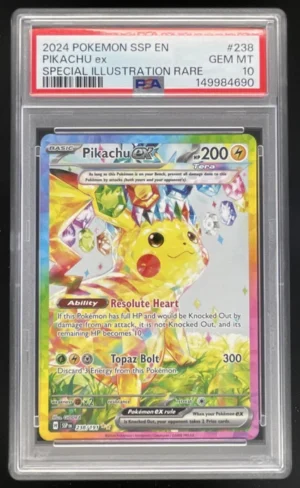 a16f6c5b-5181-46cf-a0d9-a2805baed683_2ca54c87-41cb-4d7e-8e15-536f5ec98122 2024 Pokemon Surging Sparks #238/191 Pikachu Ex PSA 10