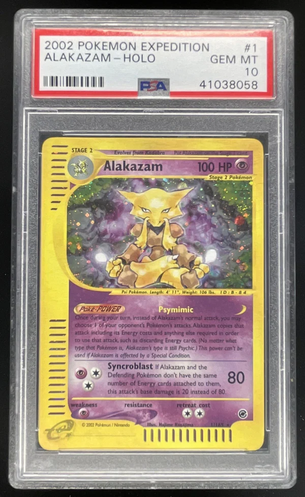 2002 Pokemon Expedition #1 Alakazam Holo PSA 10