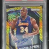 2024-25 Prizm Black Legends Gold Shimmer FOTL Shaquille O'Neal Auto /10 PSA 10