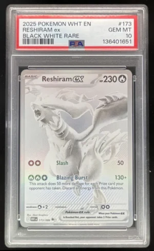 a16f6c5b-5181-46cf-a0d9-a2805baed683_d969bf41-9976-49c7-8cd0-8019cd589635 2025 Pokemon White Flare #173/086 Reshiram ex Black and White Rare PSA 10